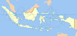 Carte de l'Indonésie mettant en évidence Jakarta (en vert clair)